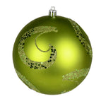 Vickerman N191773D 4.75" Lime Matte Sequin Swirl Ornament 4 Per Bag