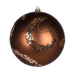 Vickerman N191776D 4.75" Mocha Matte Sequin Swirl Ornament 4 Per Bag