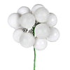 Vickerman N192511 12" White Ball Ornament Christmas Pick 4 Per Set
