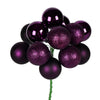 Vickerman N192526 12" Plum Ball Ornament Christmas Pick 4 Per Set