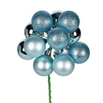 Vickerman N192532 12" Baby Blue Ball Ornament Christmas Pick 4 Per Set