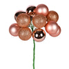 Vickerman N192558 12" Rose Gold Ball Ornament Christmas Pick 4 Per Set