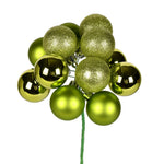 Vickerman N192573 12" Lime Ball Ornament Christmas Pick 4 Per Set