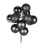 Vickerman N192587 12" Pewter Ball Ornament Christmas Pick 4 Per Set
