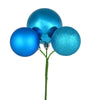 Vickerman N193012 18" Turquoise Ball Ornament Christmas Pick 4 Per Set