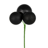 Vickerman N193017 18" Black Ball Ornament Christmas Pick 4 Per Set