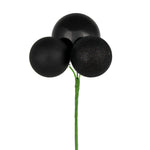 Vickerman N193017 18" Black Ball Ornament Christmas Pick 4 Per Set