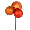 Vickerman N193018 18" Burnish Orange Ball Ornament Christmas Pick 4 Per Set