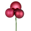 Vickerman N193021 18" Berry Red Ball Ornament Christmas Pick 4 Per Set