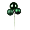 Vickerman N193024 18" Emerald Ball Ornament Christmas Pick 4 Per Set