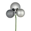 Vickerman N193025 18" Limestone Ball Ornament Christmas Pick 4 Per Set