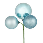 Vickerman N193032 18" Baby Blue Ball Ornament Christmas Pick 4 Per Set