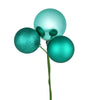 Vickerman N193042 18" Teal Ball Ornament Christmas Pick 4 Per Set