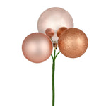 Vickerman N193058 18" Rose Gold Ball Ornament Christmas Pick 4 Per Set