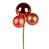 Vickerman N193071 18" Coral Ball Ornament Christmas Pick 4 Per Set