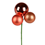 Vickerman N193071 18" Coral Ball Ornament Christmas Pick 4 Per Set