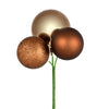 Vickerman N193076 18" Mocha Ball Ornament Christmas Pick 4 Per Set
