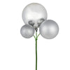 Vickerman N193107 18" Silver Ball Ornament Christmas Pick Set Of 3