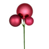 Vickerman N193121 18" Berry Red Ball Ornament Christmas Pick Set Of 3