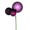 Vickerman N193126 18" Plum Ball Ornament Christmas Pick Set Of 3