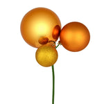 Vickerman N193130 18" Antique Gold Orn Pick 3 Per Bag. Features Shiny Matte And Glitter Ornaments.