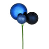 Vickerman N193131 18" Midnight Blue Ball Ornament Christmas Pick Set Of 3