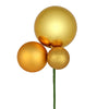 Vickerman N193137 18" Honey Gold Orn Pick 3 Per Bag. Features Shiny Matte And Glitter Ornaments.