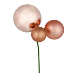 Vickerman N193158 18" Rose Gold Ball Ornament Christmas Pick Set Of 3