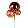 Vickerman N193171 18" Coral Ball Ornament Christmas Pick Set Of 3