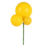 Vickerman N193178 18" Yellow Ball Ornament Christmas Pick Set Of 3