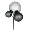 Vickerman N193187 18" Pewter Ball Ornament Christmas Pick Set Of 3