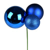 Vickerman N193202 18" Blue Ball Ornament Christmas Pick Pack Of 2
