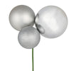 Vickerman N193207 18" Silver Ball Ornament Christmas Pick Pack Of 2