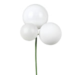 Vickerman N193211 18" White Ball Ornament Christmas Pick Pack Of 2