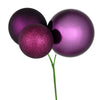 Vickerman N193226 18" Plum Ball Ornament Christmas Pick Pack Of 2