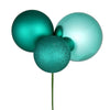 Vickerman N193242 18" Teal Ball Ornament Christmas Pick Pack Of 2