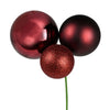 Vickerman N193265 18" Burgundy Ball Ornament Christmas Pick Pack Of 2