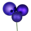 Vickerman N193266 18" Purple Ball Ornament Christmas Pick Pack Of 2