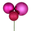 Vickerman N193270 18" Fuchsia Ball Ornament Christmas Pick Pack Of 2