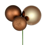 Vickerman N193276 18" Mocha Ball Ornament Christmas Pick Pack Of 2