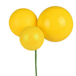 Vickerman N193278 18" Yellow Ball Ornament Christmas Pick Pack Of 2