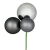 Vickerman N193287 18" Pewter Ball Ornament Christmas Pick Pack Of 2