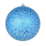 Vickerman N195602D 6" Blue Crackle Ball Ornament 4 Per Bag