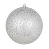 Vickerman N195607D 6" Silver Crackle Ball Ornament 4 Per Bag
