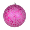Vickerman N195670D 6" Fuchsia Crackle Ball Ornament 4 Per Bag