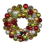Vickerman N201024 24" Red-Lime-Gold-Silver Assorted Ornament Wreath