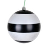 Vickerman N205115 4.75" Black-White Striped Pearl Ball Christmas Ornament 4 Per Set