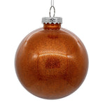 Vickerman N211218 4.75" Clear Ball Christmas Ornament With Orange Glitter Interior 4 Pieces Per Bag