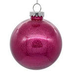 Vickerman N211521 6" Clear Ball Christmas Ornament With Berry Red Glitter Interior 4 Pieces Per Bag