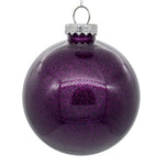 Vickerman N211226 4.75" Clear Ball Christmas Ornament With Plum Glitter Interior 4 Pieces Per Bag